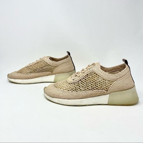 SAM Edelman Delma Ribbed Lace Up Sneakers in Natural Size 8/ 38 - Picture 9 of 13